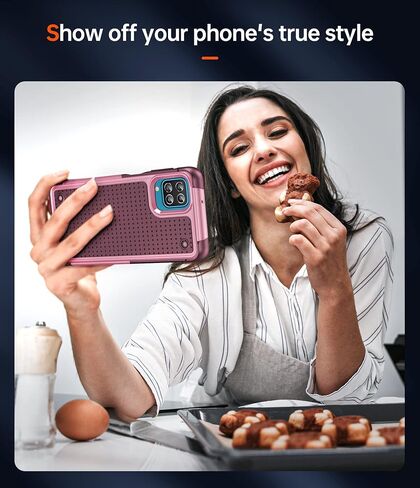 حافظة هاتف LeYi لهاتف Samsung Galaxy A12، حافظة هاتف Samsung A12 مع 2 واقي شاشة، طبقة مزدوجة واقية من البولي كربونات الصلب وحافظة ناعمة مقاومة للصدمات لهاتف Galaxy A12، أحمر وردي in Kuwait