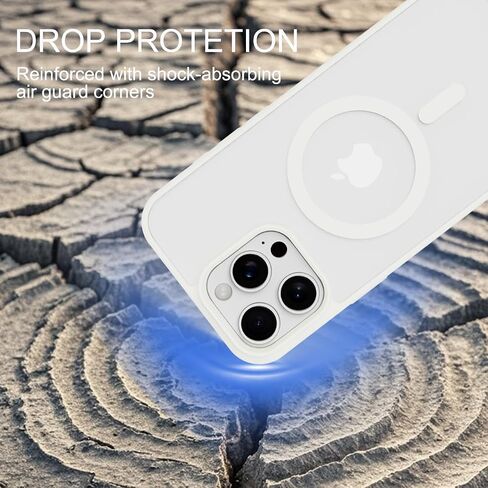 Strong Magnetic for iPhone 16 Pro Max Case Clear, Compatible with Magsafe, Slim Protective Cover, Yellowing Resistant, Hard Bumper Shockproof Phone Case for iPhone 16 ProMax 6.9 inch, White in Saudi Arabia