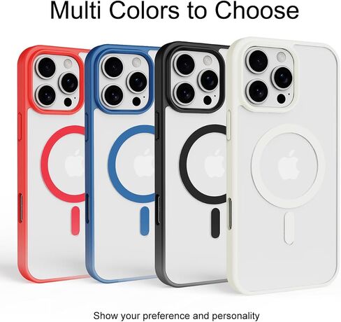 حافظة مغناطيسية قوية لهاتف iPhone 16 Pro Max شفافة، متوافقة مع Magsafe، غطاء واقٍ نحيف، مقاوم للاصفرار، حافظة هاتف صلبة مقاومة للصدمات لهاتف iPhone 16 ProMax 6.9 بوصة، أبيض in Saudi Arabia