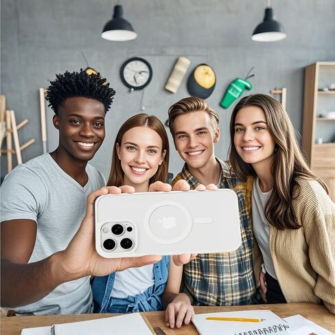 Strong Magnetic for iPhone 16 Pro Max Case Clear, Compatible with Magsafe, Slim Protective Cover, Yellowing Resistant, Hard Bumper Shockproof Phone Case for iPhone 16 ProMax 6.9 inch, White in Saudi Arabia