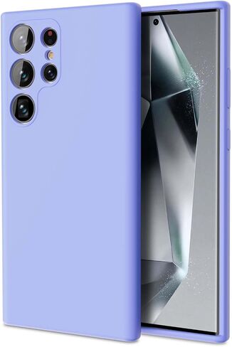 ZUSLAB Silicone Case Compatible with Samsung Galaxy S24 Ultra 6.8 Inches, TPU Rubber Gel Cover Support Wireless Charging, Anti-Scratch Shockproof Bumper Slim Fit for Galaxy S24 Ultra Case, Black in Saudi Arabia