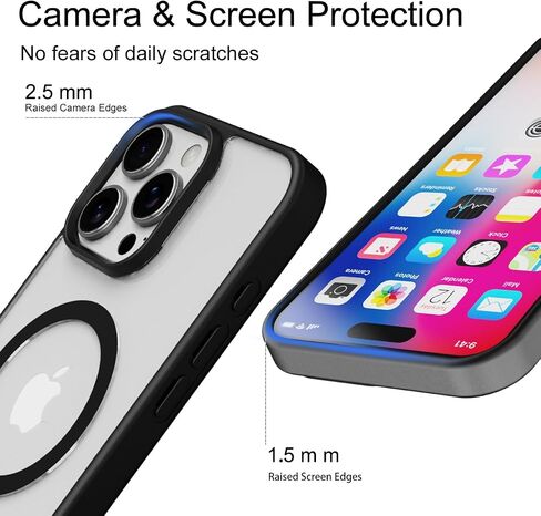 حافظة مغناطيسية قوية لهاتف iPhone 16 Pro Max شفافة، متوافقة مع Magsafe، غطاء واقٍ نحيف، مقاوم للاصفرار، حافظة هاتف صلبة مقاومة للصدمات لهاتف iPhone 16 ProMax 6.9 بوصة، أبيض in Saudi Arabia
