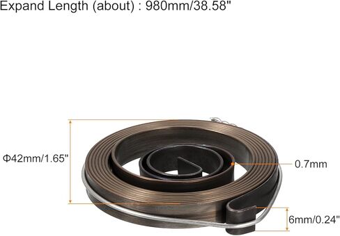 uxcell Drill Press Spring Drill Press Quill Feed Return Coil Spring Assembly Spring Steel Chemical Blackening Finish 680mm Expand Long 34 x 6 x 0.65mm 1 Pcs in Saudi Arabia