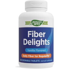 Nature's Way Fiber Delights Daily Fiber for Regularity*, Vanilla Flavored, 60 Chewable Tablets