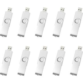 محرك فلاش USB سعة 4 جيجابايت، 10 عبوات USB Stick ذاكرة عالية السرعة 4 جيجابايت، محركات أقراص معدنية USB 2.0 مع حلقة مفاتيح للكمبيوتر المحمول والكمبيوتر اللوحي والطابعة in Kuwait