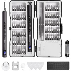 Electric Screwdriver Set, 97 in 1 Mini Cordless Precision Screwdriver, Anti-slip Handle, LED Lighting, Dual-speed Adjustment, Long Battery Life, Covers All Work Scenarios