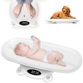 Smart Baby Scale with App, Baby Weight & Height Scale, Scale Up to 440lbs, Accurate Digital Scale for Toddler, Pet, Adult, Auto Lock and Hold Function, LED Screen