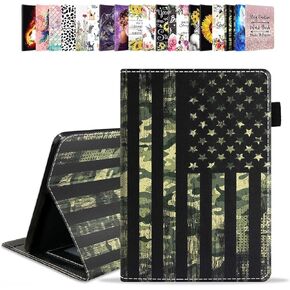 Case for Amazon Kindle Fire HD 10 Tablet 10.1" (9th/7th Gen, 2019/2017 Release) - PU Leather Folio Case with Smart Auto Wake/Sleep, Sunflower Floral Quote