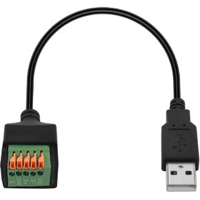 QIANRENON USB2.0 Quick Connect Solderless Adapter Short Cable USB2.0 Male to 5Pin Crimp Terminal Connector USB2.0 Spring Terminal Breakout Board Plug, 480Mbps 5V2A, for DIY/Repair USB, 30cm/11.8in in Saudi Arabia