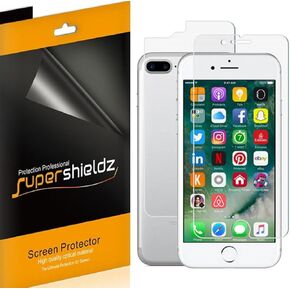 Supershieldz Designed for Apple iPhone 8 Plus and iPhone 7 Plus (Front and Back) Full Body Screen Protector, (3 Front and 3 Back) High Definition Clear Screen Shield