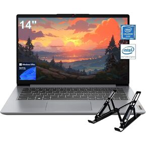 Lenovo IdeaPad 1 Business Laptop - 14" HD Display, Intel Celeron N4020, 4GB RAM, 128GB eMMC, ‎Intel UHD Graphics, Wi-Fi 6, Windows 11 Pro, with Laptop Stand