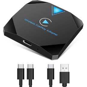 Carplay Wireless Adapter for Apple, 2024 Mini Wireless Carplay Adapter Converts Factory Wired USB to Wireless for iPhone, Car Play Box Bluetooth for Cars from 2016 & for Apple iPhone iOS 10+