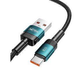 100W USB A to USB C Fast Charging Data Cable 3.3 Feet USB to USB C Cable for Android Charging, iPad, iPhone 15, Devices with USB C Charging - USB A to C Braided Cable with Blue Metal Ends
