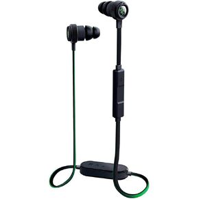 Razer Hammerhead Bluetooth Earbuds for iOS & Android: Sweat-Resistant Design - 8 Hr Battery - Custom-Tuned Dual-Driver Technology - in-Line Mic & Volume Control - Aluminum Frame - Matte Black/Green