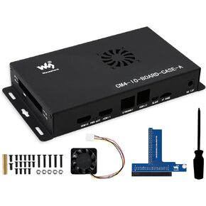 Metal Case with Cooling Fan for Official Raspberry Pi Compute Module 4 IO Board, Breakout 40PIN GPIO Header Easy to Connect Sorts of Hats