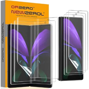 Orzero (3 Sets 6 Packs) Compatible for Samsung Galaxy Z Fold 2 5G 2020 (Not for Z Fold 3 2021), 3 Pack Soft TPU Front Screen Protector and 3 Pack Inside Screen Protector, HD Bubble-Free