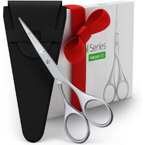 Suvorna 5" Mustache And Beard Scissors for Men, Salons, Barber, Hairdresser & Professional. Hair Cutting Scissors made with Stainless steel for Trimming & Grooming Scissors for Facial, Nose, Ear Hair.