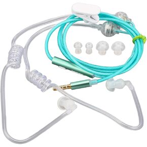 Air Tube Headphones, Universal 3.5mm Bilateral Air Tube Earbuds, Anti Radiation Headphones with Noise Cancellation and Premium Sound, for Tablets Laptops Cell Phones (Green)