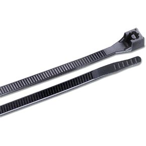 Gardner Bender 46-210UVB DoubleLock Cable Tie, 11 Inch., lbs. Tensile Strength, Wire / Cord Management Industrial and Household Use, Nylon Zip Tie, 100 Pk., UV Resistant Black