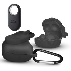 Galaxy Buds Pro2 case with SmartTag2 Holder Tracker/SmartTag for Galaxy Buds2 / Android Airtag for Galaxy Buds Live Case/Samsung SmartTag Galaxy Tracker/AirTag for Android (Black)