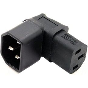 cablecc IEC Male C14 to Up Direction Right Angled 90 Degree IEC Female C13 Power Extension Adapter