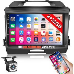 2+32G for Kia sportage 2010-2016 Upgrade Replacement Double Din Car Radio Android 13 Car Stereo 9-inch Touchscreen Head Unit with WiFi FM/RDS+Backup Camera
