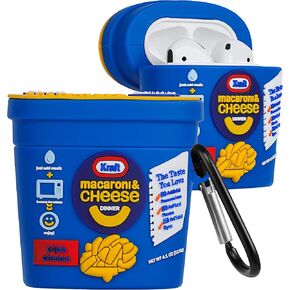 Lupct for Airpods 2/1 حافظة لطيف الكرتون سيليكون الأزياء تصميم الغذاء لApple Air Pods غطاء للأطفال الفتيات الفتيان قذيفة مضحك متعة باردة فريدة من نوعها أنيقة الحالات الواقية الناعمة لAirPods 1 & 2 (الجبن الأزرق) in Kuwait