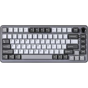 YUNZII B75 PRO Wireless Mechanical Keyboard,75% Layout with Knob,Hot Swap Gasket Custom Structure,Creamy Pre-lubed Switches,RGB Backlit,Bluetooth/Type-C/2.4G for Win/Mac(Milk Switch,Pink)