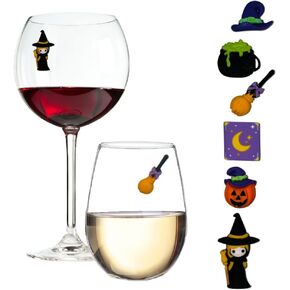 Thanksgiving and Fall Wine Glass Magnet Charms - Magnetic Holiday Drink Markers for Champagne Flutes, Cocktails, and Stemless Wine Glasses - Set of 7 by Simply Charmed