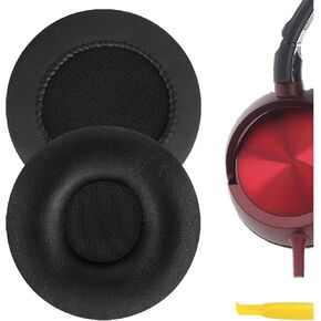 Geekria QuickFit Protein Leather Replacement Ear Pads for Sony DR-BT101, ZX300, ZX100, DR-ZX102DPV, S500 Headphones Ear Cushions, Headset Earpads, Ear Cups Cover Repair Parts (Black)