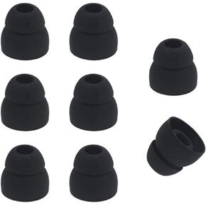 ALXCD Ear Tips Compatible with Powerbeats 2 Wireless Headphone, Medium Size 4 Pairs Double Flange Ear Tips, Eartips Compatible with Beats Powerbeats2 Wireless [Double-4 Pair](Black)