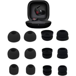 12 قطعة من سماعات الأذن البديلة من زوتيك، متوافقة مع بيتس فيت برو، الصغيرة والمتوسطة والكبيرة والشفة المزدوجة (أسود) in Kuwait