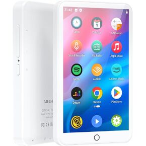 مشغل MP3 مع بلوتوث وواي فاي، مشغل MP3 MP4 من MECHEN مع Spotify، Audible، Pandora، Amazon Music، شاشة لمس IPS مقاس 4 بوصة، مشغل موسيقى Android مع مكبر صوت، سعة تصل إلى 512 جيجابايت