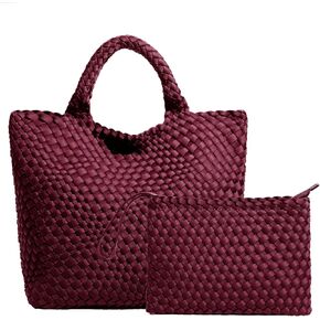 Fashion Hobo Bag Handmade Woven Casual Female Handbag Large Capacity Neoprene Tote Bag Patchwork Women Shoulder Bags