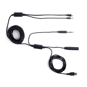V2 18FT ATC Radio Audio Recording Cable with Dual Output for Gopro Phone Audio Recorder Extra Long 5meter Airplane Cockpit Intercom with USB Power HERO3 HERO3+ / HERO4, Needs Adapter For Newer Models