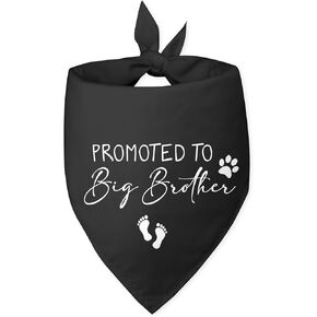 Promoted to Big Brother Baby Announcement Dog Bandana Gender Reveal Dog Bandana Black Dog Bandana Pregnancy Announcement Photo Prop Pet Scarf Accessories for Pet Dog Lovers Gifts