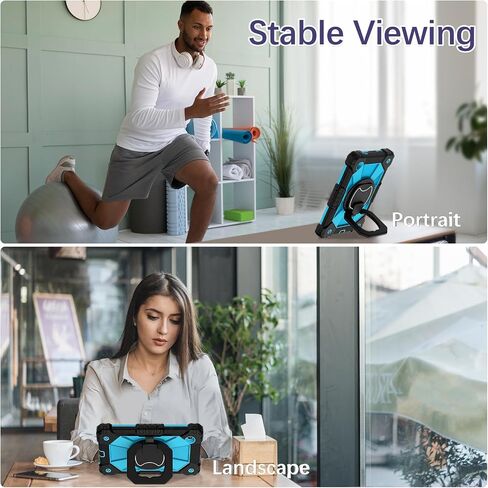 Galaxy Tab A9 Case 8.7 Inch 2023, Heavy Duty Galaxy A9 Tablet Case with Screen Protector 360 Rotating Handle Shoulder Strap, Shockproof Case for Samsung Galaxy Tab A9 (SM-X110/X115/X117), Red in Saudi Arabia