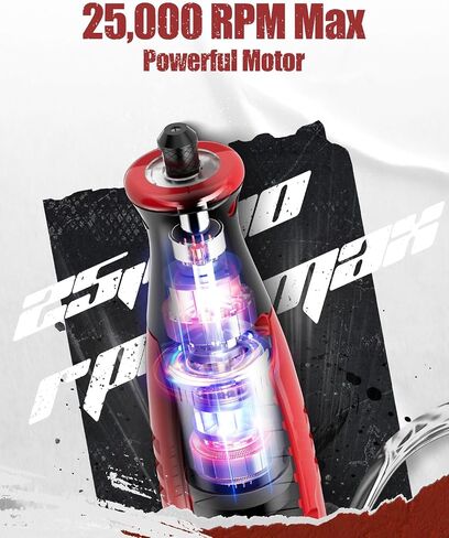 أداة دوارة لاسلكية AVID POWER، أداة دوارة قابلة لإعادة الشحن 8 فولت، 4 مصابيح LED أمامية، 5 سرعات، 60 قطعة من ملحقات الأدوات الدوارة للنحت والنقش والصنفرة والتلميع والقطع in Kuwait