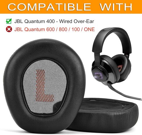 وسائد الأذن Q400 - وسائد غطاء وسائد الأذن البديلة المتوافقة مع سماعات JBL Quantum 400، Q400 السلكية فوق الأذن للألعاب، رغوة عالية الكثافة لإلغاء الضوضاء in Kuwait