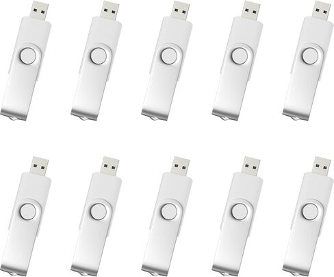 محرك فلاش USB سعة 4 جيجابايت، 10 عبوات USB Stick ذاكرة عالية السرعة 4 جيجابايت، محركات أقراص معدنية USB 2.0 مع حلقة مفاتيح للكمبيوتر المحمول والكمبيوتر اللوحي والطابعة in Kuwait