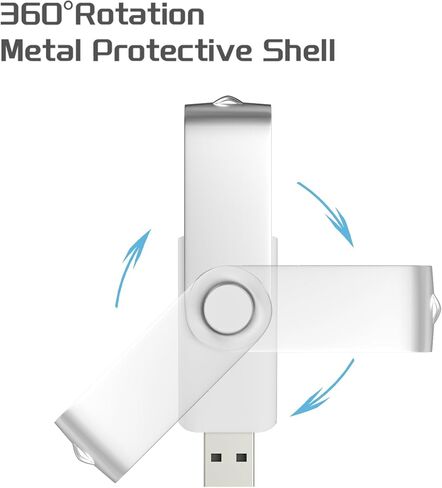 محرك فلاش USB سعة 4 جيجابايت، 10 عبوات USB Stick ذاكرة عالية السرعة 4 جيجابايت، محركات أقراص معدنية USB 2.0 مع حلقة مفاتيح للكمبيوتر المحمول والكمبيوتر اللوحي والطابعة in Kuwait