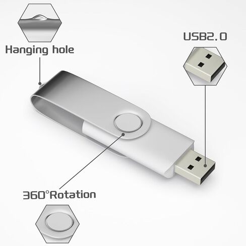 محرك فلاش USB سعة 4 جيجابايت، 10 عبوات USB Stick ذاكرة عالية السرعة 4 جيجابايت، محركات أقراص معدنية USB 2.0 مع حلقة مفاتيح للكمبيوتر المحمول والكمبيوتر اللوحي والطابعة in Kuwait