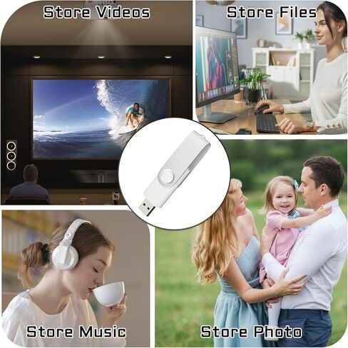 محرك فلاش USB سعة 4 جيجابايت، 10 عبوات USB Stick ذاكرة عالية السرعة 4 جيجابايت، محركات أقراص معدنية USB 2.0 مع حلقة مفاتيح للكمبيوتر المحمول والكمبيوتر اللوحي والطابعة in Kuwait