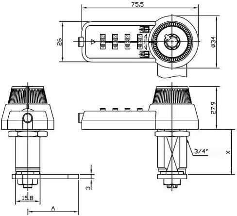 Combi-Cam 7432S & Keys Ultra, 0 5/8, Chrome in Saudi Arabia
