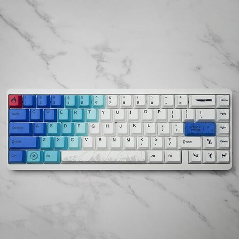 VARMILO Muse65 مفاتيح مغناطيسية سلكية للوحة المفاتيح، لوحة مفاتيح للألعاب، حافظة معدنية كاملة CNC وظهر زجاجي مرآة للأشعة فوق البنفسجية لمشغل FPS (Ar Iel، تخطيط ANSI مع مفتاح اليشم المغناطيسي) in Kuwait