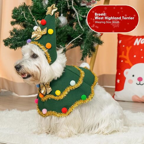 cyeollo Large Dog Christmas Costume Cute Christmas Tree Outfit Pet Dog Clothes Xmas Costumes for Big Size Dogs, Green XL in Saudi Arabia