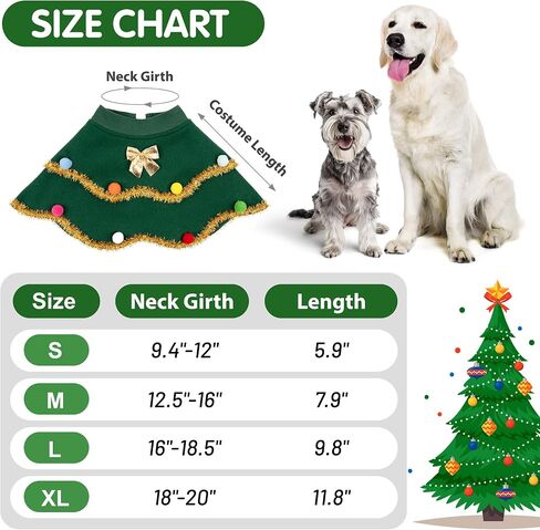 cyeollo Large Dog Christmas Costume Cute Christmas Tree Outfit Pet Dog Clothes Xmas Costumes for Big Size Dogs, Green XL in Saudi Arabia