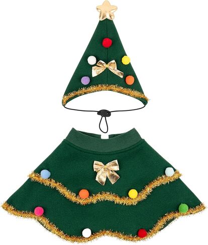cyeollo Large Dog Christmas Costume Cute Christmas Tree Outfit Pet Dog Clothes Xmas Costumes for Big Size Dogs, Green XL in Saudi Arabia