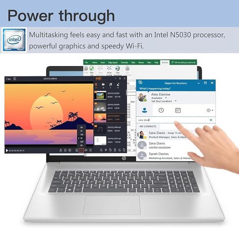HP Laptop for Students and Business, 17.3" HD+ Touchscreen, Intel Pentium Silver N5030, 16GB RAM, 512GB SSD, Intel UHD Graphics 605, Wi-Fi, Windows 11 S, with Microsoft Office Lifetime License in Saudi Arabia