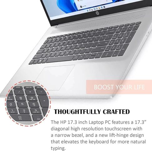 HP Laptop for Students and Business, 17.3" HD+ Touchscreen, Intel Pentium Silver N5030, 16GB RAM, 512GB SSD, Intel UHD Graphics 605, Wi-Fi, Windows 11 S, with Microsoft Office Lifetime License in Saudi Arabia
